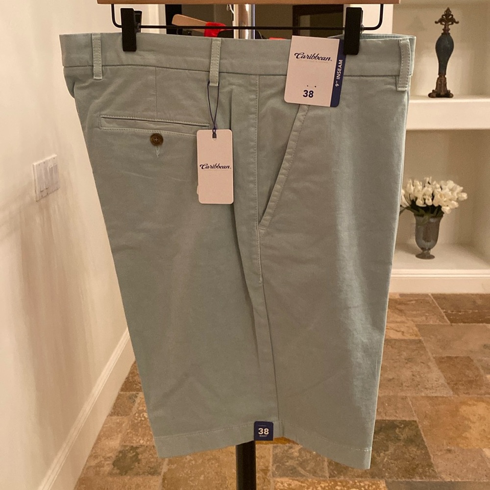 Caribbean Collection men’s shorts - 9 inch inseam - color Blue Tint - size 38.